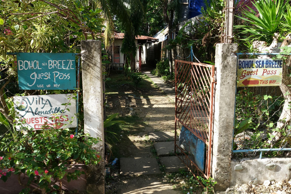 The path to Alona Beach from Bohol Sea Breeze Cottages