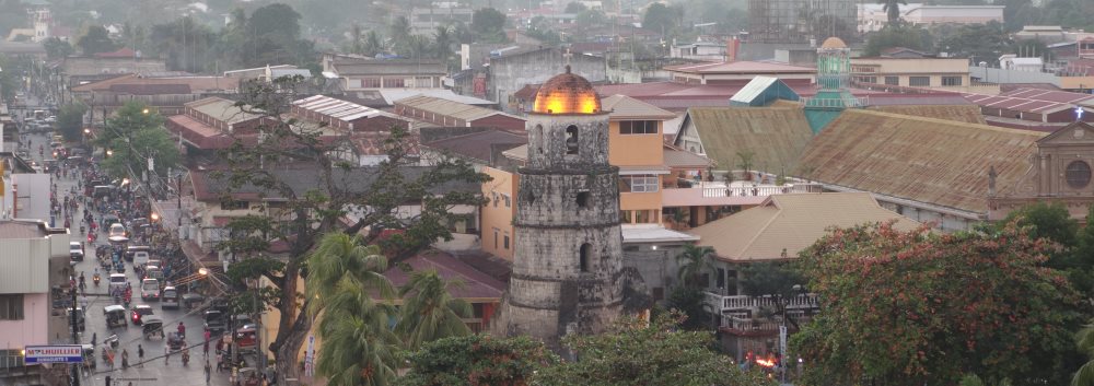 Dumaguete, Philippines - view from C&L tower to the Market and Bell Tower